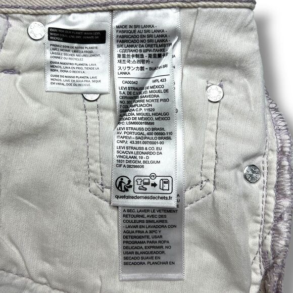 Levis Premium Womens 501 90s Denim Jeans 25 Purple Mid Rise Straight Loose New - Picture 13 of 15
